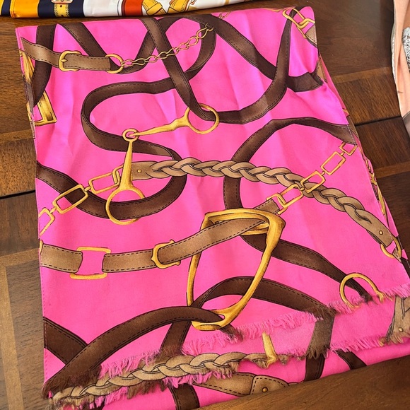 Collection of Five Preloved Branded or Fashion Silk-like Polyester Scarfs (GUC) - Picture 5 of 17